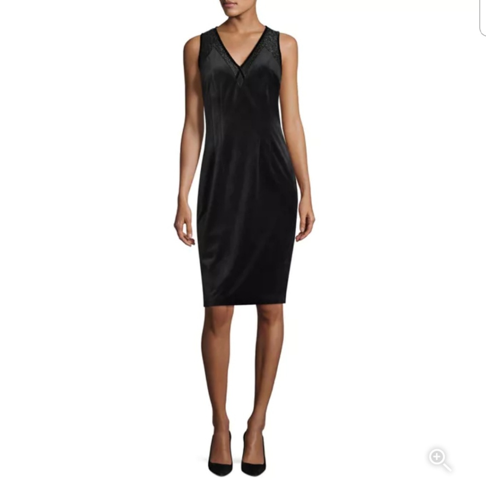 Elie Tahari Mikaya Velvet Dress Black - Picture 3 of 8